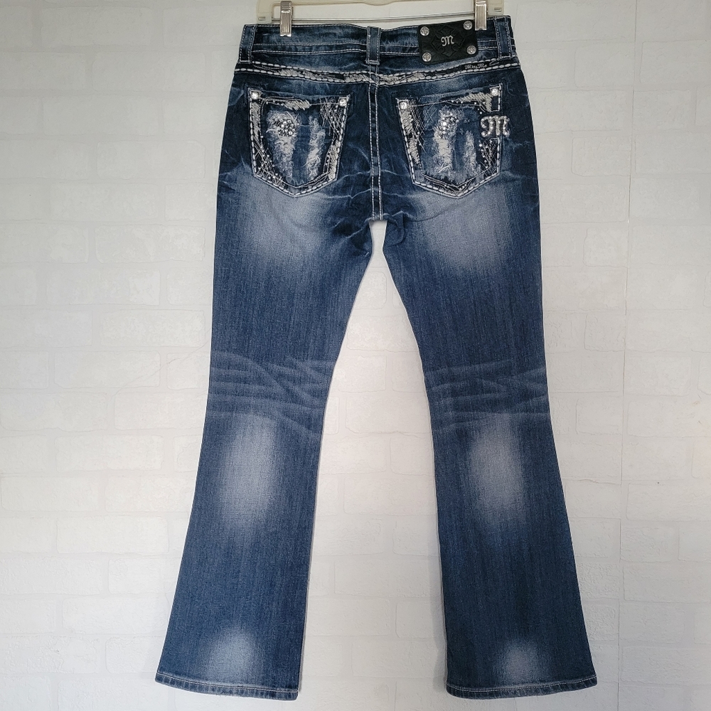 Miss Me Blowout Rhinestone Embellished Boot Jeans